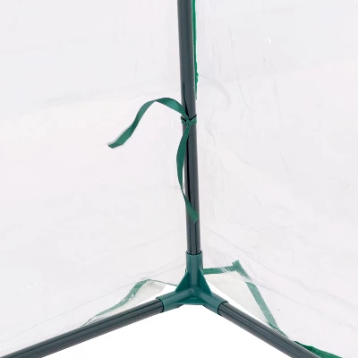 Sunnydaze Decor Sunnydaze Outdoor Portable Slanted Top Plant Shelter Mini Cloche Greenhouse With Zipper Doors - Clear 6 Sunnydaze Decor Sunnydaze Outdoor Portable Slanted Top Plant Shelter Mini Cloche Greenhouse With Zipper Doors - Clear - Image 4