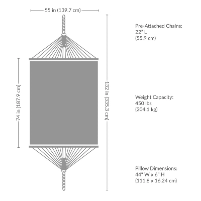 Sunnydaze Decor Sunnydaze Heavy-Duty Quilted 2-Person Hammock With Curved Bamboo Spreader Bars - 450 Lb Weight Capacity 11 Sunnydaze Decor Sunnydaze Heavy-Duty Quilted 2-Person Hammock With Curved Bamboo Spreader Bars - 450 Lb Weight Capacity - Image 9