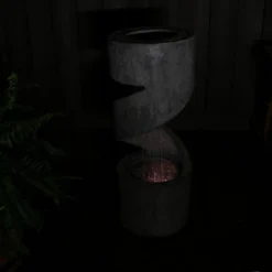 Sunnydaze Decor Sunnydaze 31"H Electric Polyresin Showering Spiral Column Outdoor Water Fountain With LED Light -Furniture GUEST a6357f5f 1c88 4bbf b624 c4e62402190a
