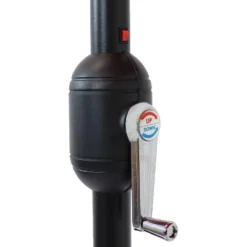 Sunnydaze Decor Sunnydaze Solar Outdoor Half Patio Umbrella With LED Lights And Crank - 9' -Furniture GUEST a68d3ec2 a6ca 4abe bfa0 642502571f7c