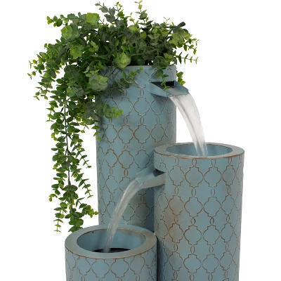 Sunnydaze Decor Sunnydaze Moroccan Trellis 3-Column Modern Outdoor Water Fountain - 27.5" 5 Sunnydaze Decor Sunnydaze Moroccan Trellis 3-Column Modern Outdoor Water Fountain - 27.5" - Image 3