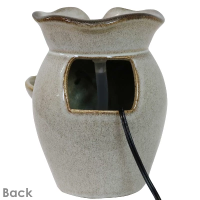 Sunnydaze Decor Sunnydaze Indoor Home Decorative Smooth Ceramic Cascading Side Tiers Tabletop Water Fountain - 8" - Light Brown 8 Sunnydaze Decor Sunnydaze Indoor Home Decorative Smooth Ceramic Cascading Side Tiers Tabletop Water Fountain - 8" - Light Brown - Image 6