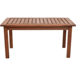 Sunnydaze Decor Sunnydaze Outdoor Meranti Wood With Teak Oil Finish Modern Rectangular Patio Coffee Table - 17.75" - Brown -Furniture GUEST a88b8b87 779c 45e4 aedc 0e47a3eef37a