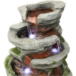 Sunnydaze Decor Sunnydaze 31"H Electric Polyresin And Fiberglass Lighted Cobblestone Waterfall Outdoor Water Fountain With LED Lights -Furniture GUEST a8c92ad9 0886 4f6e b642 8184efca0904