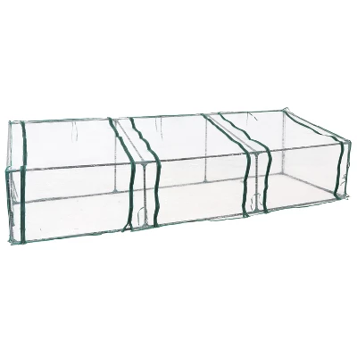 Sunnydaze Decor Sunnydaze Outdoor Portable Slanted Top Plant Shelter Mini Cloche Greenhouse With Zipper Doors - Clear 7 Sunnydaze Decor Sunnydaze Outdoor Portable Slanted Top Plant Shelter Mini Cloche Greenhouse With Zipper Doors - Clear - Image 5