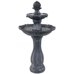 Sunnydaze Decor Sunnydaze 45" H Outdoor Arcade 2-Tier Solar Water Fountain With Battery Backup And LED Light -Furniture GUEST a9d15b74 19a8 4c3b 9f67 9f292ea6ed7d