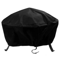 Sunnydaze Decor Sunnydaze Outdoor Heavy-Duty Weather-Resistant Vinyl PVC Round Fire Pit Cover With Drawstring Closure - Black -Furniture GUEST aae39469 7053 4095 8dd1 4528fb38e09c