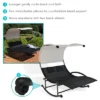 Sunnydaze Decor Sunnydaze Outdoor Double Chaise Lounge Bed With Canopy Shade And Headrest Pillows, Black -Furniture GUEST ab36b94c 0f6a 4f21 a63a 93ac9f781de6