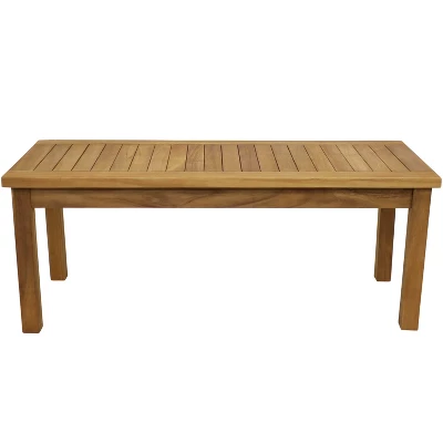 Sunnydaze Decor Sunnydaze Outdoor Solid Teak Wood With Light Stained Finish Rectangular Coffee Table - 44" - Light Brown 8 Sunnydaze Decor Sunnydaze Outdoor Solid Teak Wood With Light Stained Finish Rectangular Coffee Table - 44" - Light Brown - Image 6