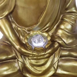 Sunnydaze Decor Sunnydaze 36"H Electric Fiberglass Relaxed Buddha Outdoor Water Fountain With LED Light -Furniture GUEST ac1d4072 c795 4225 bc4a 97f235ac3bbb