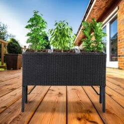 Sunnydaze Decor Sunnydaze 3-Section Wicker Raised Planter Bed For Indoor Or Outdoor Use - Black 30 Sunnydaze Decor Sunnydaze 3-Section Wicker Raised Planter Bed For Indoor Or Outdoor Use - Black -Furniture GUEST af03e7ba 56d3 48c2 b069 9b3277574e09