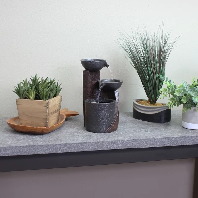 Sunnydaze Decor Sunnydaze Indoor Home Decorative Resin 3-Tier Descending Bowls Tabletop Water Fountain - 9" - Dark Brown 9 Sunnydaze Decor Sunnydaze Indoor Home Decorative Resin 3-Tier Descending Bowls Tabletop Water Fountain - 9" - Dark Brown - Image 7