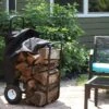 Sunnydaze Decor Sunnydaze Outdoor Firewood Log Rack Cart Carrier With Heavy-Duty Weather-Resistant Polyester Cover - Black -Furniture GUEST af7cbe68 4852 4615 ac6a 2137d91051da