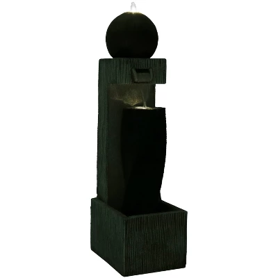 Sunnydaze Decor Sunnydaze 35"H Electric Polyresin Modern Artistry Column Outdoor Water Fountain With LED Lights 4 Sunnydaze Decor Sunnydaze 35"H Electric Polyresin Modern Artistry Column Outdoor Water Fountain With LED Lights - Image 2