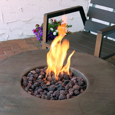 Sunnydaze Decor Sunnydaze Rope And Barrel Design Propane Gas Patio Fire Pit Table Kit With Lava Rocks - 29" Diameter 11 Sunnydaze Decor Sunnydaze Rope And Barrel Design Propane Gas Patio Fire Pit Table Kit With Lava Rocks - 29" Diameter - Image 9