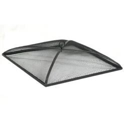 Sunnydaze Decor Sunnydaze Outdoor Heavy-Duty Steel Mesh Square Easy-Opening Camp Fire Pit Spark Screen Lid - Black -Furniture GUEST b047e707 9e31 496b a0f1 74fad5bdf0a5