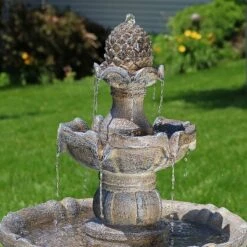 Sunnydaze Decor Sunnydaze Outdoor Backyard Polyresin Solar Powered 2-Tier Pineapple Top Water Fountain Feature - 33" 13 Sunnydaze Decor Sunnydaze Outdoor Backyard Polyresin Solar Powered 2-Tier Pineapple Top Water Fountain Feature - 33" -Furniture GUEST b0535817 7856 4f50 9ce6 966b4e39a3f5