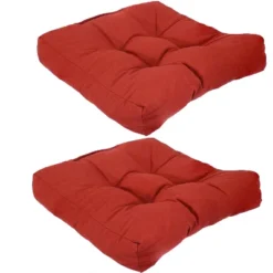 Sunnydaze Decor Sunnydaze Indoor/Outdoor Square Tufted Patio Chair Seat And Back Cushions - 20" - 2pk -Furniture GUEST b07292a2 0c91 4c7c a955 82619b02ca4e