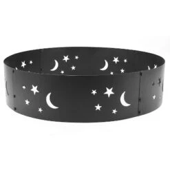 Sunnydaze Decor Sunnydaze Outdoor Heavy-Duty Steel Portable Fire Pit Ring With Die-Cut Stars And Moons - 36" - Black -Furniture GUEST b14270c1 3eb4 4310 bbbf 2e36b5c279d0