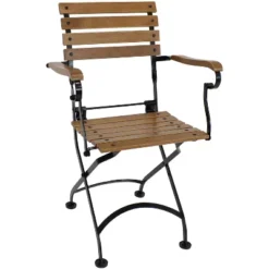 Sunnydaze Decor Sunnydaze Indoor/Outdoor Patio Or Dining Essential Chestnut Wooden Folding Bistro Arm Chair - Brown - 2pk -Furniture GUEST b1b9b4c2 2be2 4174 885f a1463507e056