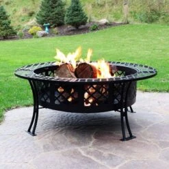 Sunnydaze Decor Sunnydaze Outdoor Camping Or Backyard Steel Diamond Weave Fire Pit Bowl With Spark Screen - 40" - Black 21 Sunnydaze Decor Sunnydaze Outdoor Camping Or Backyard Steel Diamond Weave Fire Pit Bowl With Spark Screen - 40" - Black -Furniture GUEST b232f744 44dc 436f 822a 471f6a08d218
