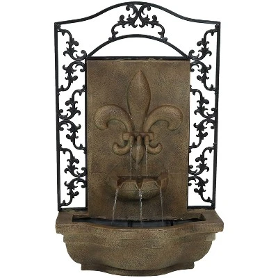 Sunnydaze Decor Sunnydaze 33"H Solar-Powered Polystone French Lily Design Outdoor Wall-Mount Water Fountain 11 Sunnydaze Decor Sunnydaze 33"H Solar-Powered Polystone French Lily Design Outdoor Wall-Mount Water Fountain - Image 9
