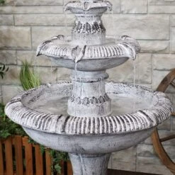 Sunnydaze Decor Sunnydaze 50"H Electric Fiberglass Reinforced Concrete 3-Tier Mediterranean-Inspired Outdoor Water Fountain -Furniture GUEST b3038077 6f73 42a5 aa1b ba6bbba99d1c