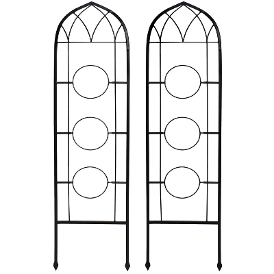 Sunnydaze Decor Sunnydaze Steel Wire Arched Climbing Plants Wall Trellis With Flowerpot Supports - 48" H - Black - 2-Pack 10 Sunnydaze Decor Sunnydaze Steel Wire Arched Climbing Plants Wall Trellis With Flowerpot Supports - 48" H - Black - 2-Pack - Image 8