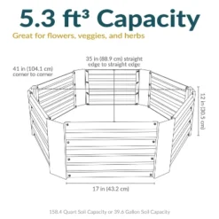 Sunnydaze Decor Sunnydaze Galvanized Steel Hexagon-Shaped Raised Garden Bed - Gray -Furniture GUEST b3febbf5 92c2 49a1 a38a cb5dce66d750