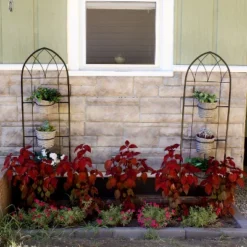 Sunnydaze Decor Sunnydaze 2-Piece Arched Climbing Plants Wall Trellis With Flower Pot Supports -Furniture GUEST b4e47afd 936c 4c18 ab7d 368ff74e4018