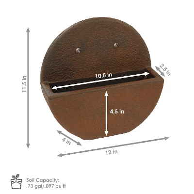 Sunnydaze Decor Sunnydaze Indoor/Outdoor Round Polyresin Wall-Mounted Flower Pot Planter - 12" 5 Sunnydaze Decor Sunnydaze Indoor/Outdoor Round Polyresin Wall-Mounted Flower Pot Planter - 12" - Image 3