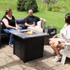 Sunnydaze Decor Sunnydaze Outdoor Smokeless Patio Propane Gas Fire Pit Table With Lava Rocks - 30" Square -Furniture GUEST b55b4a85 ed16 448f 92eb 54ca14b0574a