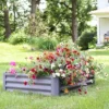 Sunnydaze Decor Sunnydaze Raised Powder-Coated Steel Rectangle Garden Bed Kit For Plants, Flowers, Herbs And Vegetables - 47" Wide X 11" Deep - Gray -Furniture GUEST b63f2b7e 5c8e 4561 8cf3 2500f77d3462