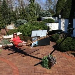 Sunnydaze Decor Sunnydaze Large Double Wide Two-Person Polyester Rope Hammock With Steel Stand - 400 Lb Weight Capacity/15' Stand - Brown -Furniture GUEST b6ce052b 5231 4460 b6d8 b231c274b31e