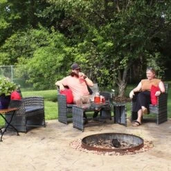 Sunnydaze Decor Sunnydaze Outdoor Ardfield Patio Conversation Furniture Set With Loveseat, Chairs, And Table - 4pc -Furniture GUEST b70b22e3 a68b 48af 93a0 9c725afc6106