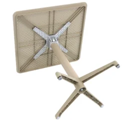 Sunnydaze Decor Sunnydaze 28" Square Plastic All-Weather Commercial-Grade Indoor/Outdoor Patio Dining Table With Foldable Design, Tan -Furniture GUEST b727d376 8649 44cb b401 58fe6935a4a8