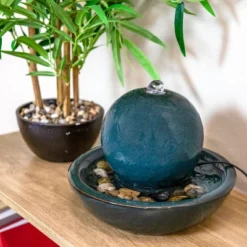 Sunnydaze Decor Sunnydaze Indoor Home Decorative Smooth Glazed Ceramic Orb Tabletop Water Fountain Feature - 7" -Furniture GUEST b77f16fd fb9c 4ef4 b265 f10cbc0c2ce7