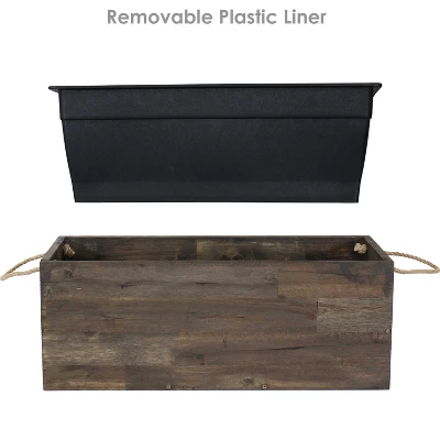 Sunnydaze Decor Sunnydaze Rectangle Decorative Indoor/Outdoor Flower And Succulent Planter Box With Handles - 20.75" W X 8.25" D X 7.75" H - Acacia Wood 6 Sunnydaze Decor Sunnydaze Rectangle Decorative Indoor/Outdoor Flower And Succulent Planter Box With Handles - 20.75" W X 8.25" D X 7.75" H - Acacia Wood - Image 4