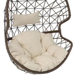 Sunnydaze Decor Sunnydaze Outdoor Resin Wicker Patio Danielle Hanging Basket Egg Chair Swing With Cushion And Headrest - 2pc -Furniture GUEST b9035b44 adba 4b3f 98e1 cdd153095ca1
