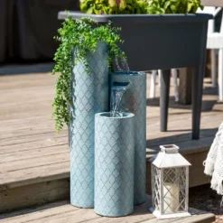 Sunnydaze Decor Sunnydaze Moroccan Trellis 3-Column Modern Outdoor Water Fountain - 27.5" 22 Sunnydaze Decor Sunnydaze Moroccan Trellis 3-Column Modern Outdoor Water Fountain - 27.5" -Furniture GUEST b926113a 6510 4ce4 b06b fe8ca47ee551