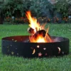 Sunnydaze Decor Sunnydaze Outdoor Heavy-Duty Steel Portable Fire Pit Ring With Die-Cut Stars And Moons - 36" - Black