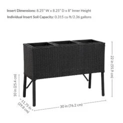 Sunnydaze Decor Sunnydaze 3-Section Wicker Raised Planter Bed For Indoor Or Outdoor Use - Black 27 Sunnydaze Decor Sunnydaze 3-Section Wicker Raised Planter Bed For Indoor Or Outdoor Use - Black -Furniture GUEST bab1dce6 4ee0 4faf a495 62c37ec70fff
