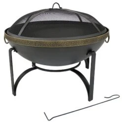 Sunnydaze Decor Sunnydaze Outdoor Camping Or Backyard Steel Contemporary Fire Pit Bowl With Handles And Spark Screen - 26" - Black 12 Sunnydaze Decor Sunnydaze Outdoor Camping Or Backyard Steel Contemporary Fire Pit Bowl With Handles And Spark Screen - 26" - Black -Furniture GUEST baccf77d f594 4447 abd0 63b40da1c951