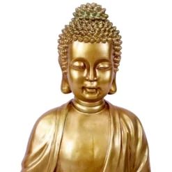 Sunnydaze Decor Sunnydaze 36"H Electric Fiberglass Relaxed Buddha Outdoor Water Fountain With LED Light -Furniture GUEST bc26c5ce 1819 4d84 a846 45241a4e890b