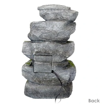 Sunnydaze Decor Sunnydaze 31"H Electric Polyresin And Fiberglass Large Rock Quarry Waterfall Outdoor Water Fountain With LED Lights 6 Sunnydaze Decor Sunnydaze 31"H Electric Polyresin And Fiberglass Large Rock Quarry Waterfall Outdoor Water Fountain With LED Lights - Image 4