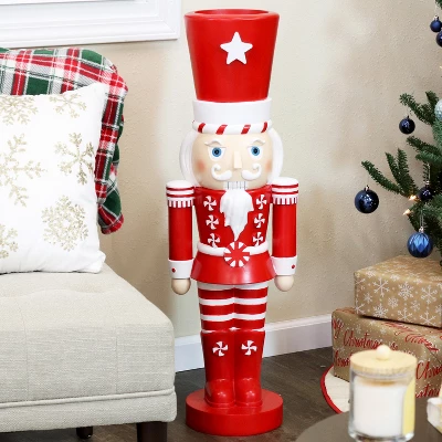 Sunnydaze Decor Sunnydaze Alfonso The Noble Large Indoor/Outdoor Nutcracker Statue - Red/White - 36" 3 Sunnydaze Decor Sunnydaze Alfonso The Noble Large Indoor/Outdoor Nutcracker Statue - Red/White - 36"