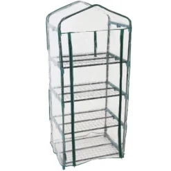 Sunnydaze Decor Sunnydaze Outdoor Portable Growing Rack 4-Tier Greenhouse With Roll-Up Door - 4 Shelves - Clear -Furniture GUEST be72259f 2cf5 4eaa b668 67cb72cce9b5