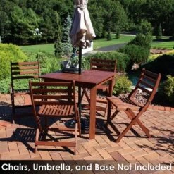 Sunnydaze Decor Sunnydaze Outdoor Meranti Wood With Teak Oil Finish Rustic Square Backyard Patio Dining Table - 31" - Brown -Furniture GUEST be813ea2 549b 4e1e 9bcf daad549a89ed