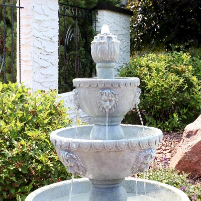Sunnydaze Decor Sunnydaze 53"H Electric Fiberglass And Resin 4-Tier Lion Head Design Outdoor Water Fountain 8 Sunnydaze Decor Sunnydaze 53"H Electric Fiberglass And Resin 4-Tier Lion Head Design Outdoor Water Fountain - Image 6