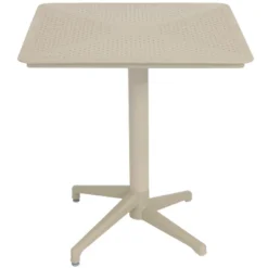 Sunnydaze Decor Sunnydaze 28" Square Plastic All-Weather Commercial-Grade Indoor/Outdoor Patio Dining Table With Foldable Design, Tan -Furniture GUEST c102d185 76c4 4d7a 8a22 b66b07880f49